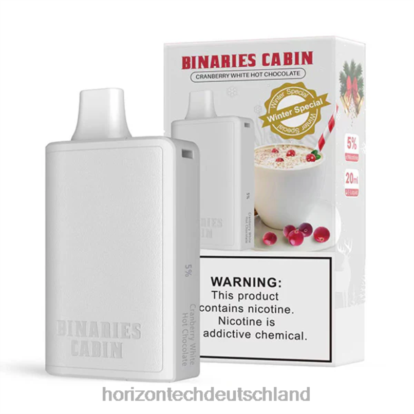 Horizon Tech Company - HorizonTech Binaries Cabin Einweg 20ml X82D680 Cranberry-weiße heiße Schokolade