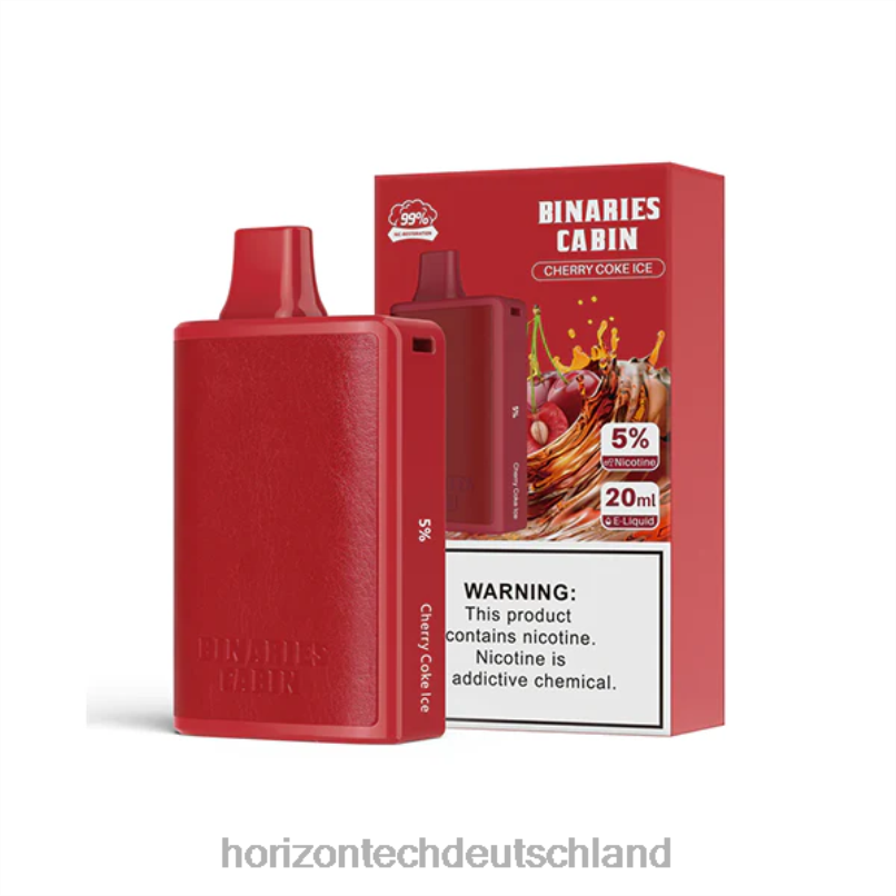 Horizon Tech Vape Coils - HorizonTech Binaries Cabin Einweg 20ml X82D654 Kirsch-Cola-Eis