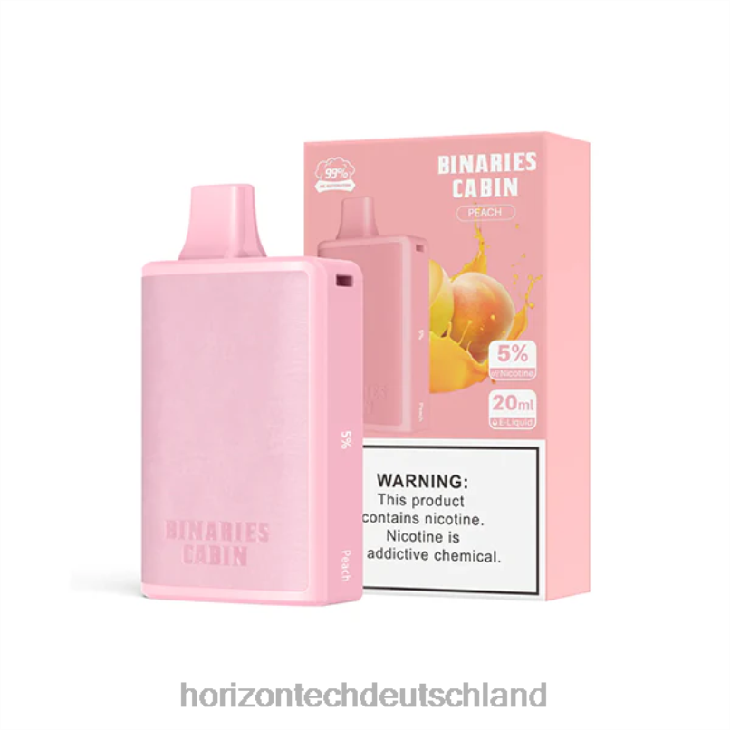 Horizon Tech Vape Coils - HorizonTech Binaries Cabin Einweg 20ml X82D664 Pfirsich