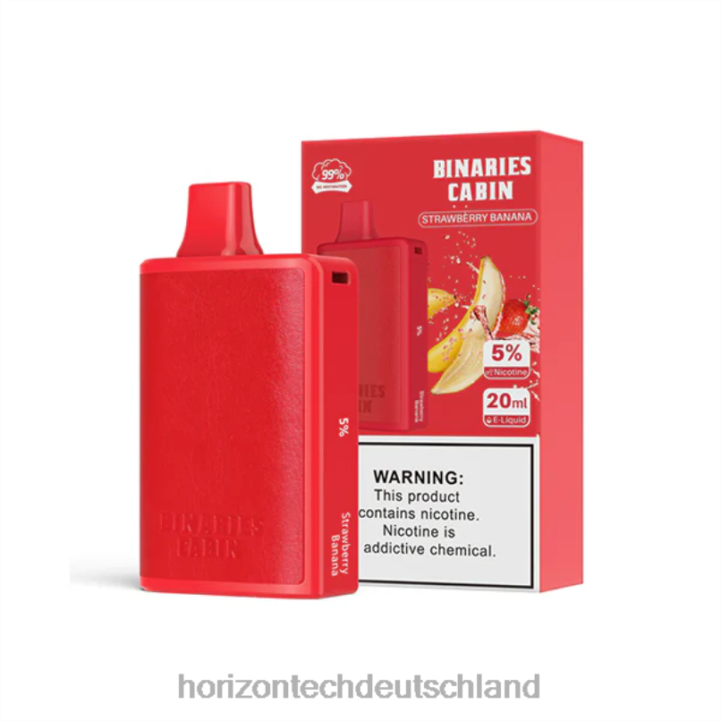 Horizon Tech Vape - HorizonTech Binaries Cabin Einweg 20ml X82D669 Erdbeere Banane