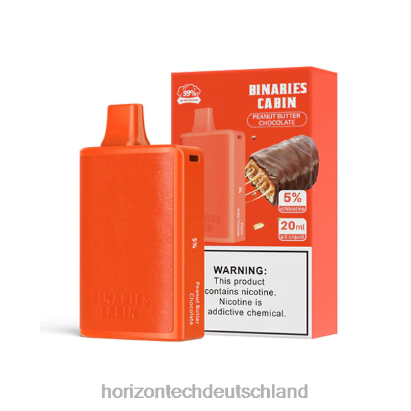 Horizon Tech Vape Tank - HorizonTech Binaries Cabin Einweg 20ml X82D665 Erdnussbutterschokolade