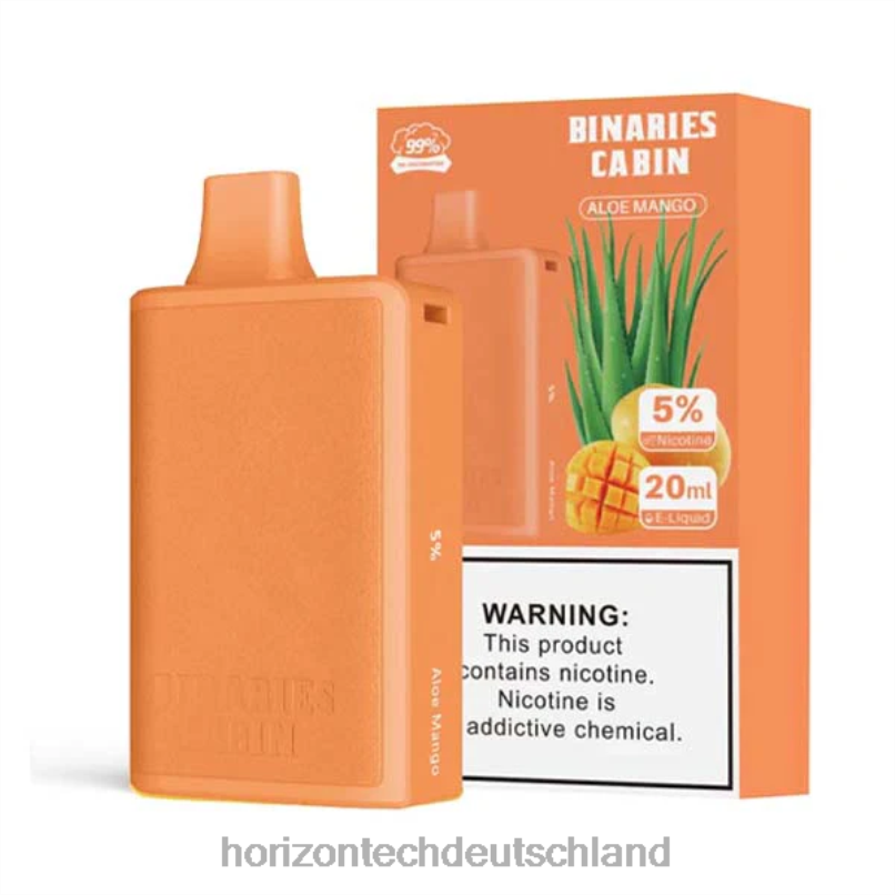 Horizon Tech Vape Tank - HorizonTech Binaries Cabin Einweg 20ml X82D675 Aloe-Mango