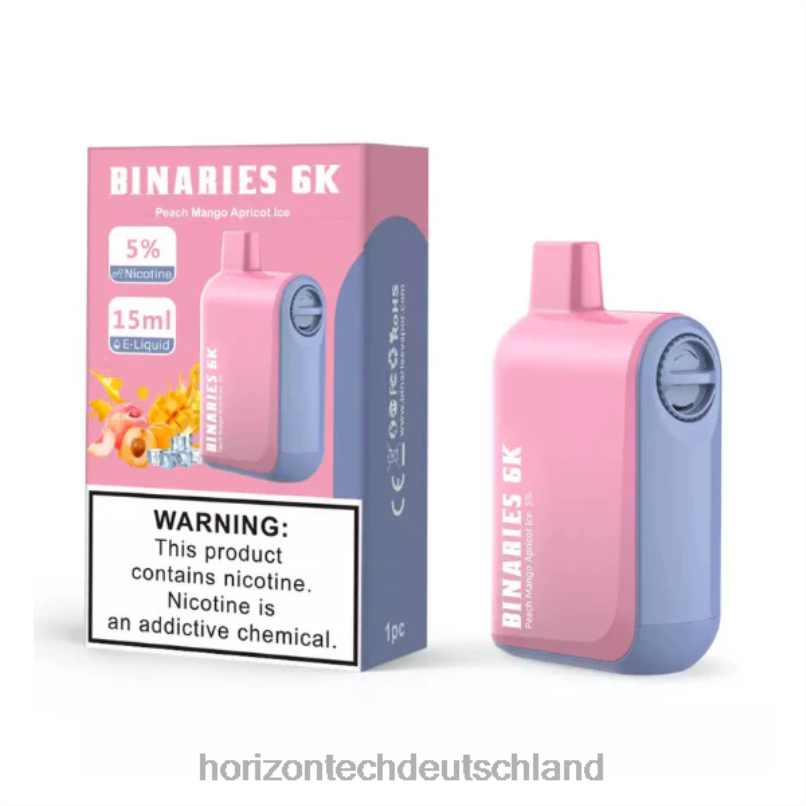 HorizonTech Berlin - HorizonTech Binaries Cabin Einweg 15 ml X82D652 Pfirsich-Mango-Aprikosen-Eis