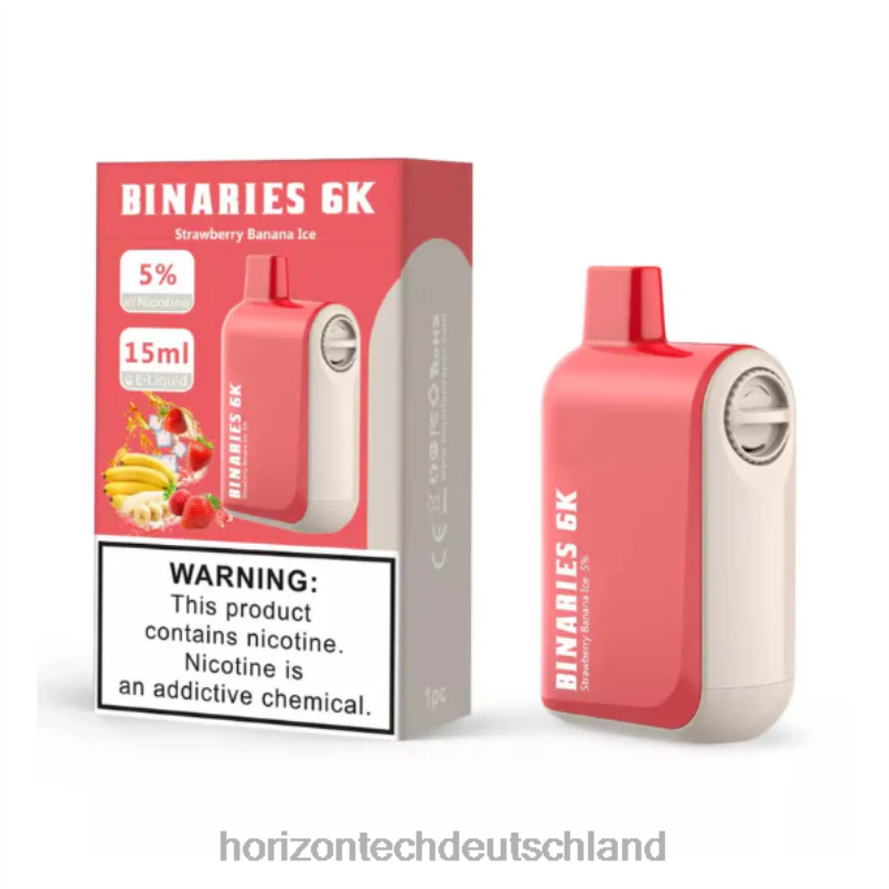 HorizonTech Deutschland - HorizonTech Binaries Cabin Einweg 15 ml X82D651 Erdbeer-Bananen-Eis