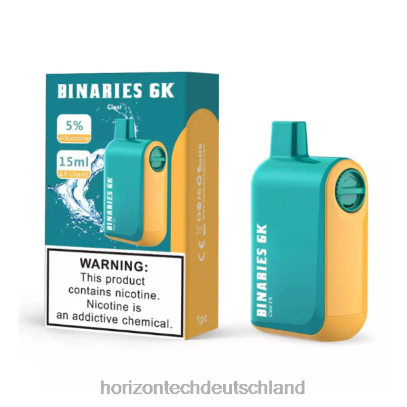 HorizonTech Vape Kit - HorizonTech Binaries Cabin Einweg 15 ml X82D647 klar