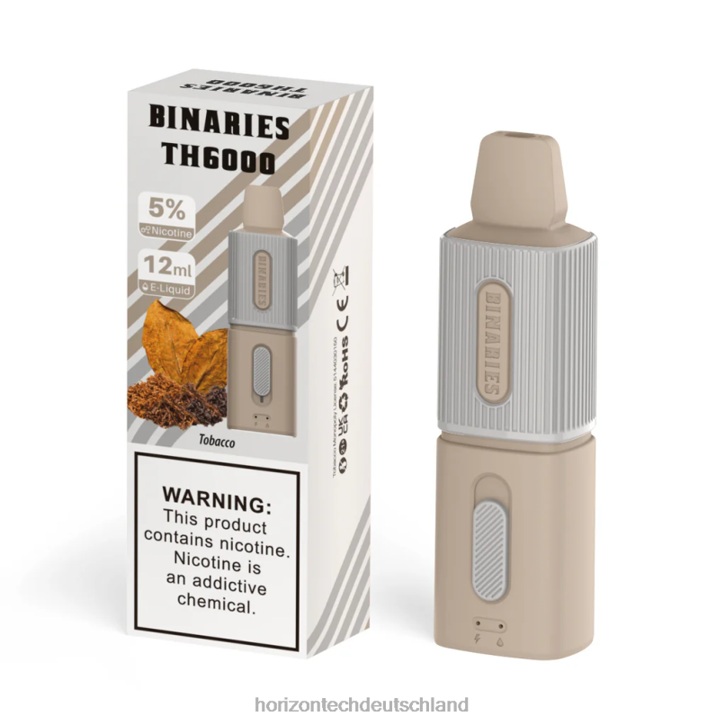 Horizon Tech Company - HorizonTech Binaries Cabin th6000 Einweg 12ml X82D6120 Tabak