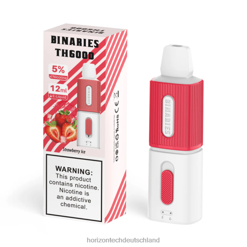 Horizon Tech Vape Coils - HorizonTech Binaries Cabin th6000 Einweg 12ml X82D64 Erdbeereis