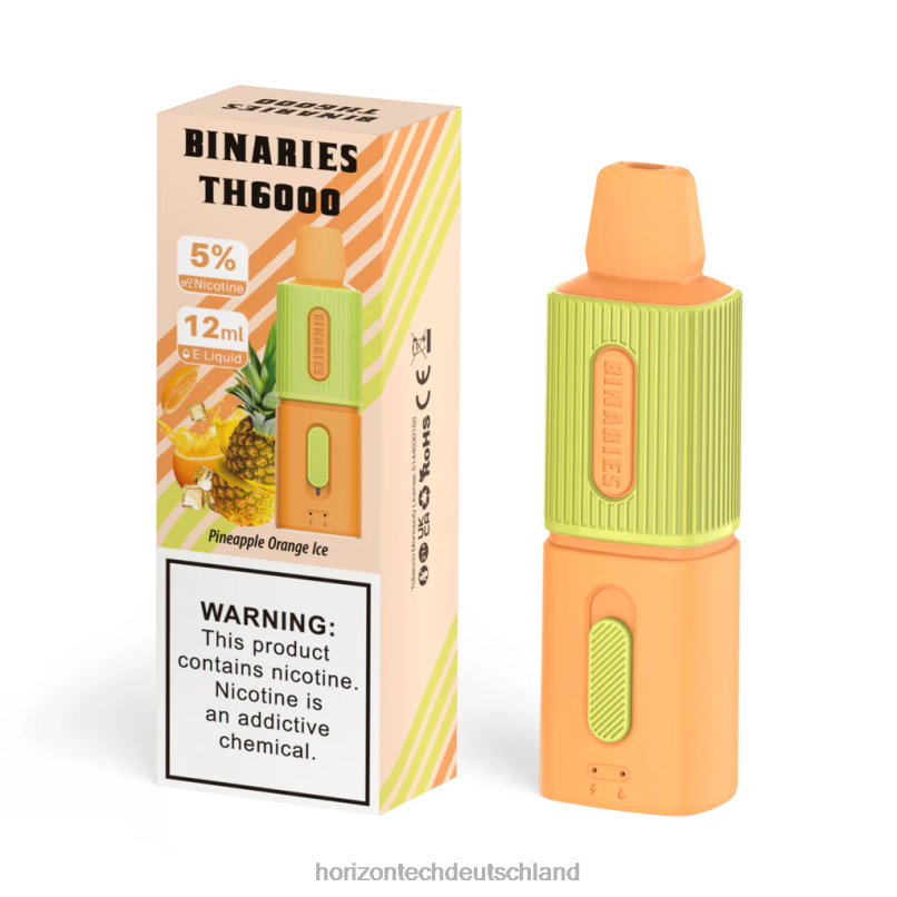 Horizon Tech Vape - HorizonTech Binaries Cabin th6000 Einweg 12ml X82D6109 Ananas-Orangen-Eis