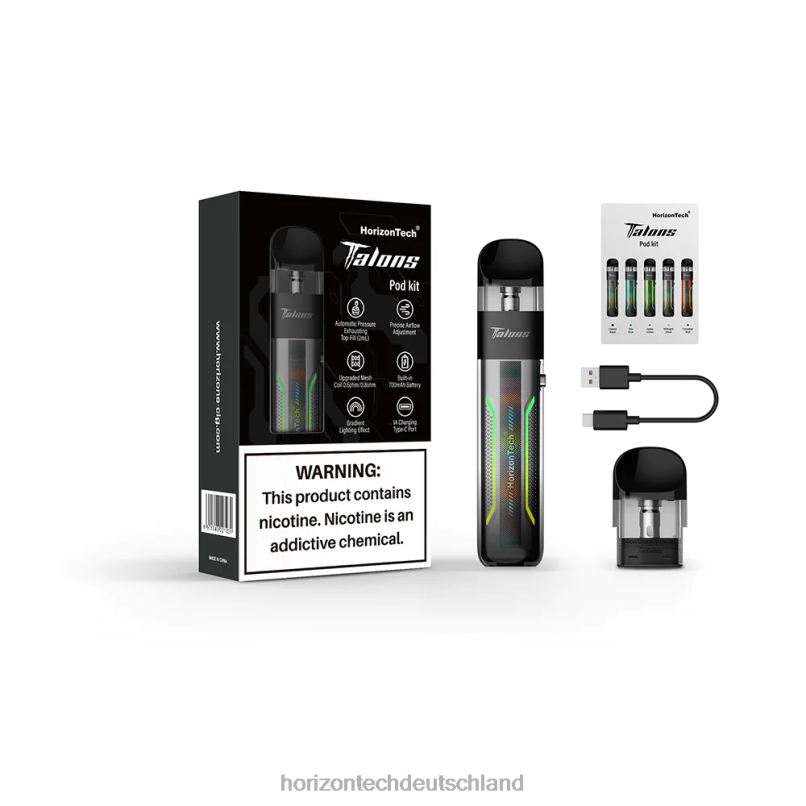 HorizonTech Disposable Vape - HorizonTech Talons Starter-Kit X82D6200 Mitternachtssilber