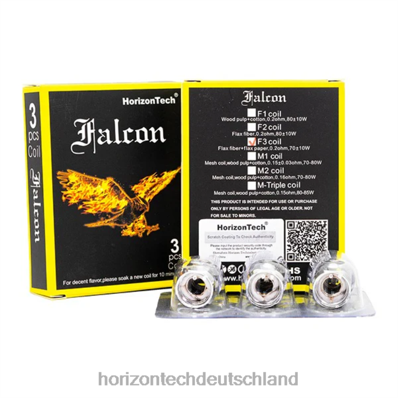 HorizonTech Deutschland - HorizonTech Falcon Spulen (3er-Pack) X82D6161 f3 Spule 0,2 Ohm