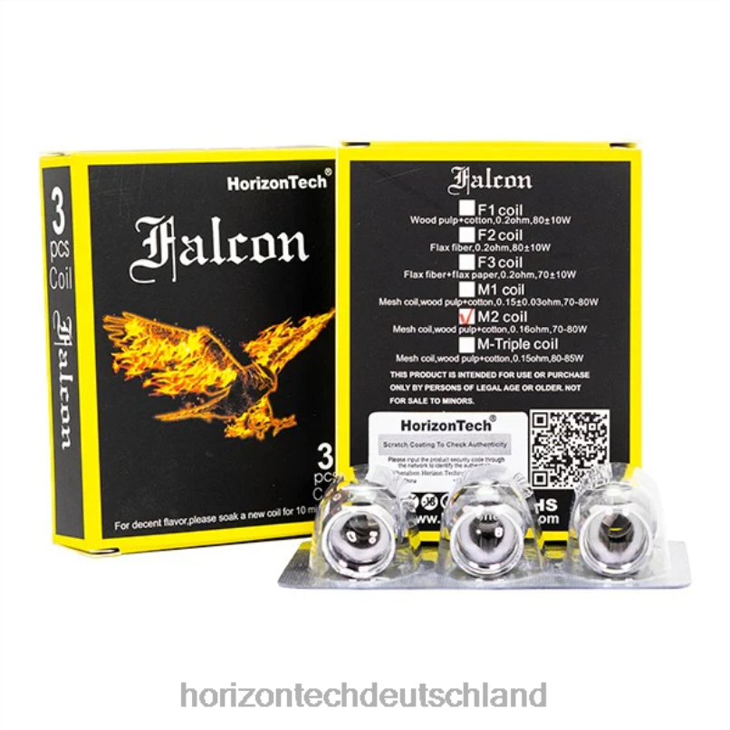 Horizon Tech Vape Coils - HorizonTech Falcon Spulen (3er-Pack) X82D6164 m2-Mesh-Spule 0,16 Ohm